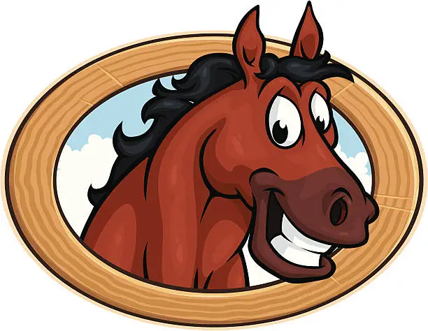 Vector illustration of Happy Horse Mascot