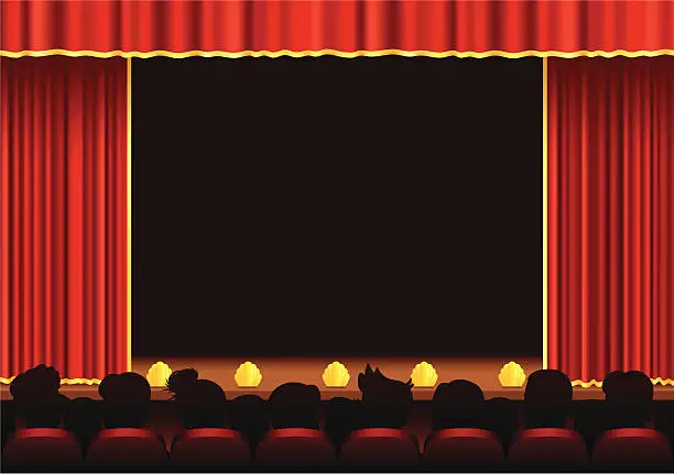 Vector illustration of Cinema and theatre stage area