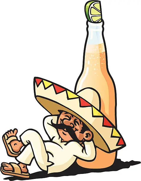 Vector illustration of Lazy Mexican