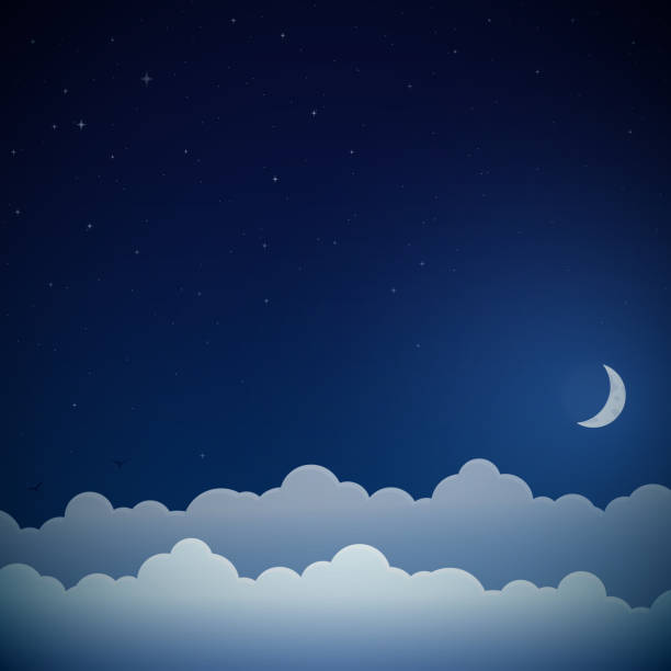 Night sky background Vector illustration of a night sky background, with space for your text. dark blue night stock illustrations