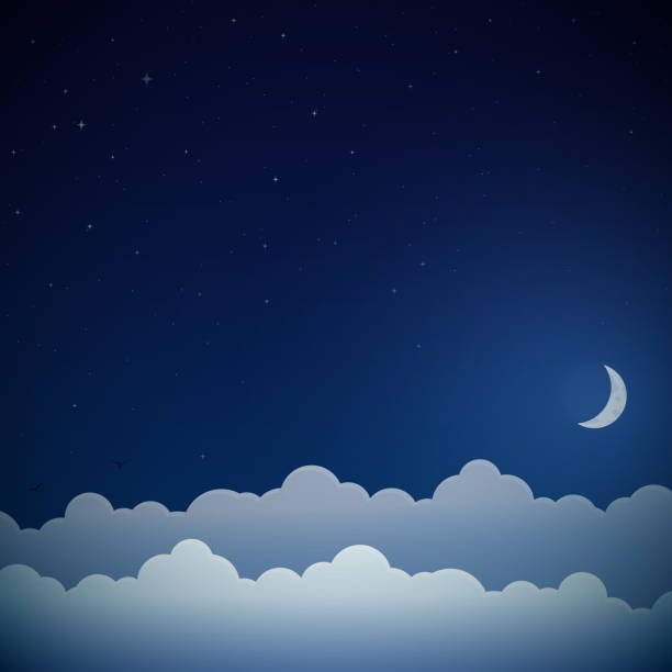 Night sky background Vector illustration of a night sky background, with space for your text. dark blue sky clouds stock illustrations