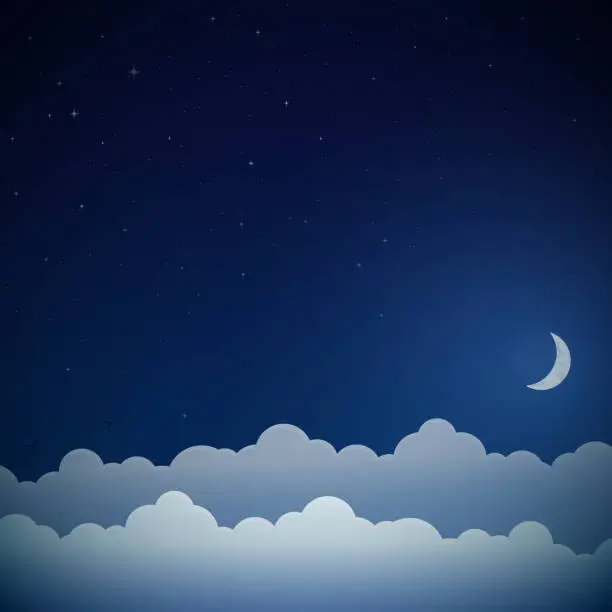 Vector illustration of Night sky background