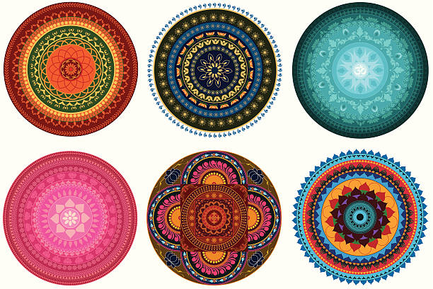 mandala design - rangoli stock illustrations