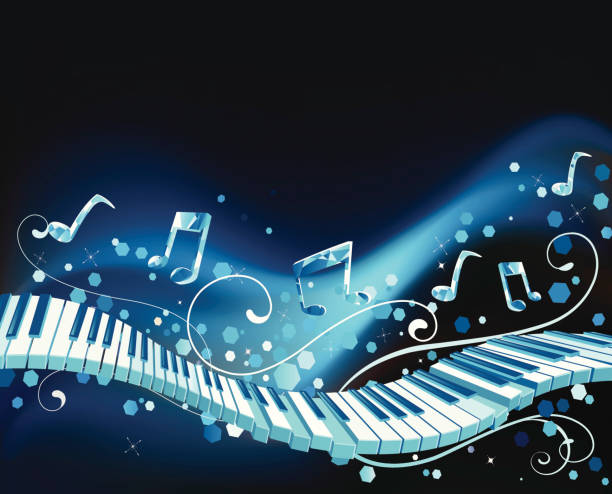 music night vector art illustration