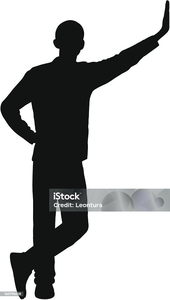 Leaning Man leaning silhouette. Leaning stock vector