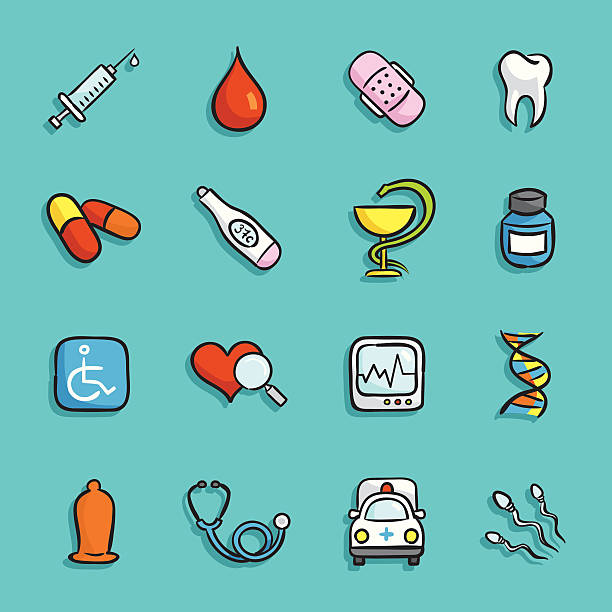 Cartoon Icons - Medical Medical icons.  snake anatomy stock illustrations