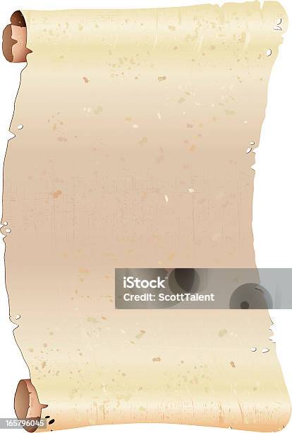 Vecchio Rotolo Di Carta Invecchiato - Immagini vettoriali stock e altre immagini di Mappa del tesoro - Mappa del tesoro, Avventura, Beige