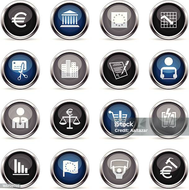 Supergloss Iconseuropäischen Union Rezession Stock Vektor Art und mehr Bilder von Arbeitslosigkeit - Arbeitslosigkeit, Bank, Bankgeschäft