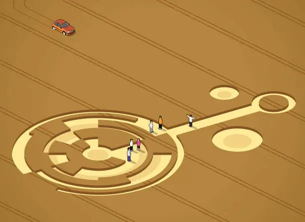 Vector illustration of crop circles