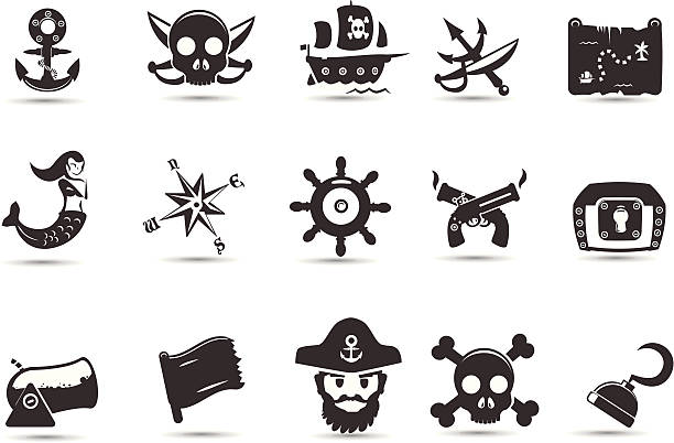 Bекторная иллюстрация Пиратский значок