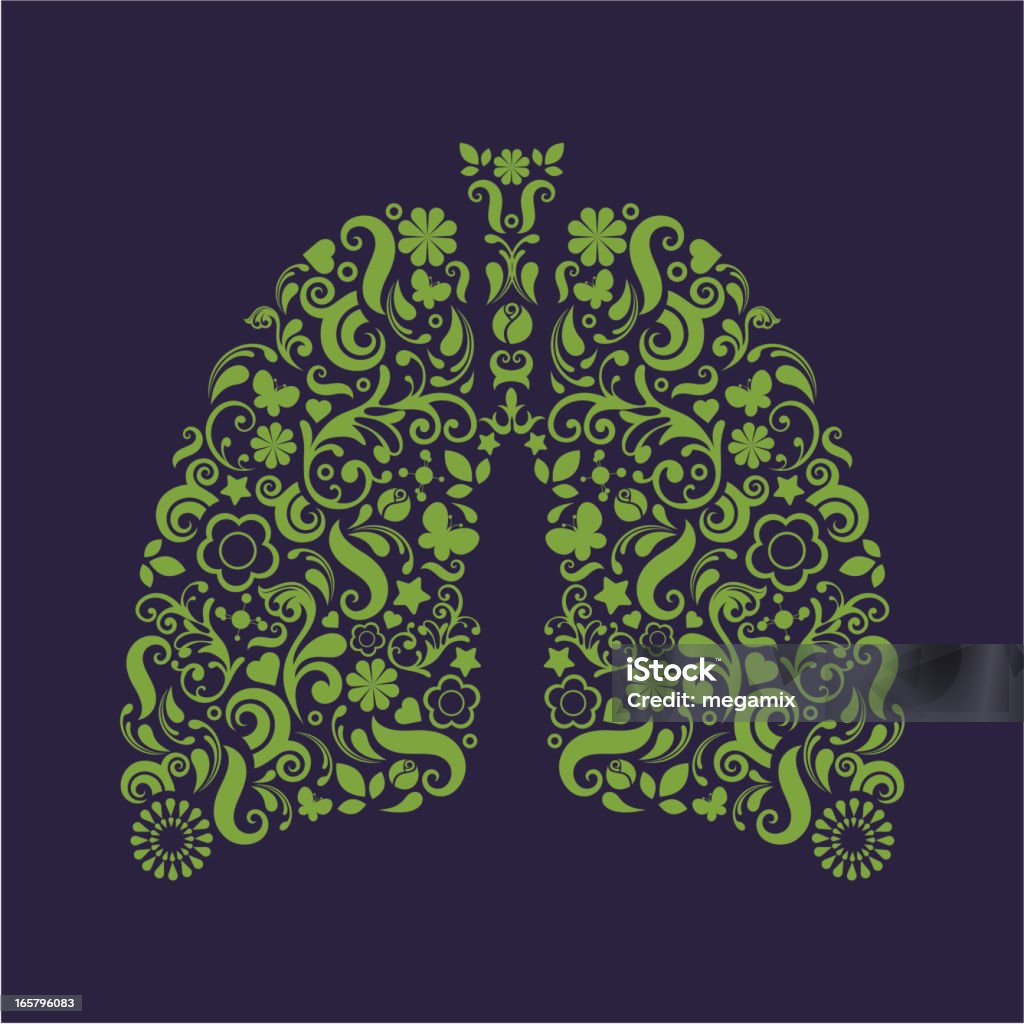 Los pulmones. - arte vectorial de Flor libre de derechos