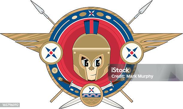 Греческий Hoplite Soldier Значок — стоковая векторная графика и другие изображения на тему Армейский шлем - Армейский шлем, Армия, Векторная графика