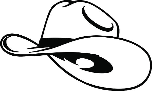 ilustrações, clipart, desenhos animados e ícones de simples chapéu de cowboy - cowboy hat hat country and western music wild west