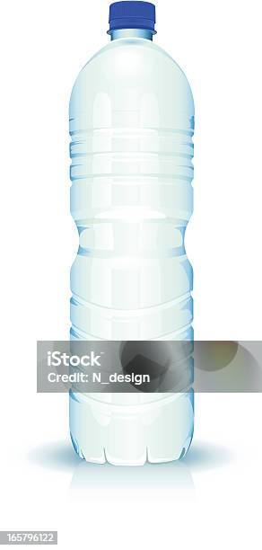Simple Unlabeled Clear Plastic Bottle Of Water Stock Illustration - Download Image Now - Bottle, Plastic, Water Bottle