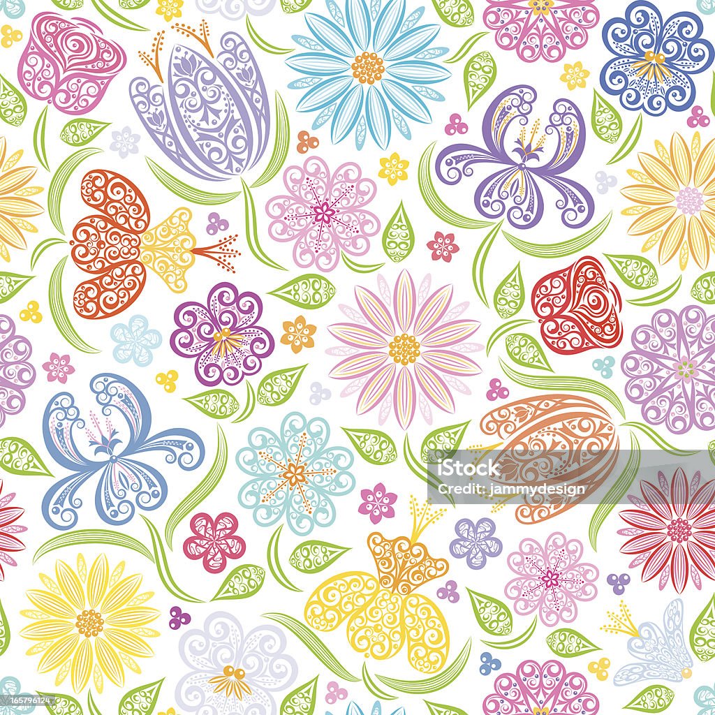 Patrón sin costuras Floral - arte vectorial de Tulipán libre de derechos