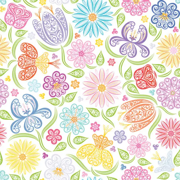 Vector illustration of Seamless Floral Pattern