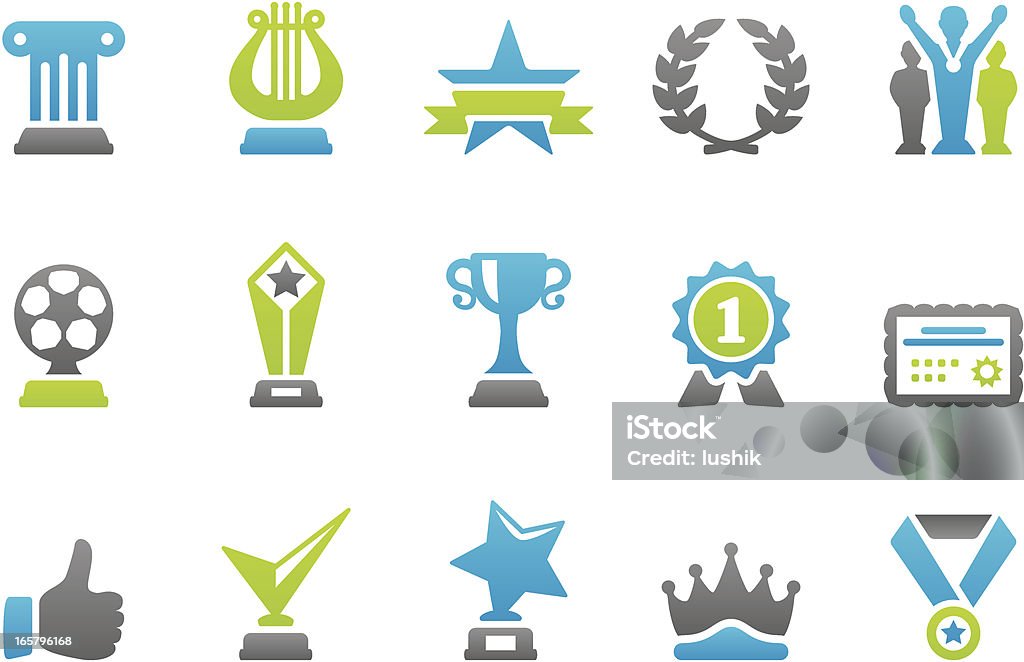 Stampico iconos de premios y logros - arte vectorial de Admiración libre de derechos