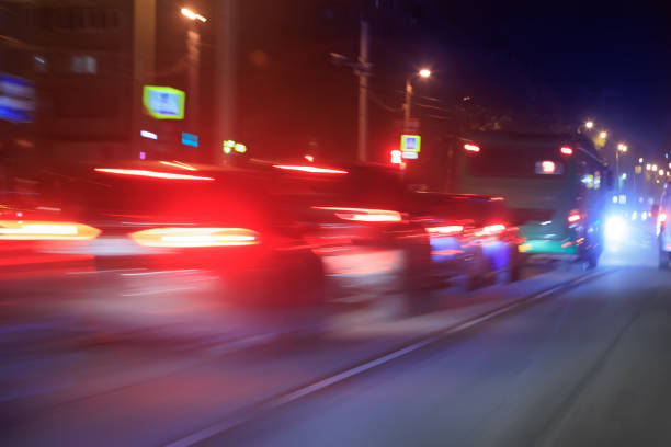 istock Car traffic in the night city. 1657961826