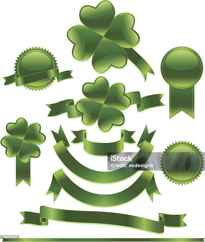 St. Patrick's Day 리본, 봉인물을, 스티커별 설정: 메탈릭 버처 - 로열티 프리 0명 벡터 아트