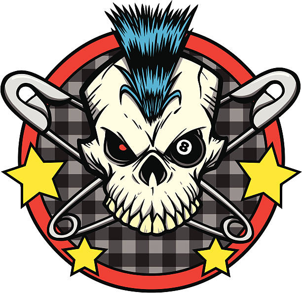 Punk Skull Punk Skull mohawk stock illustrations