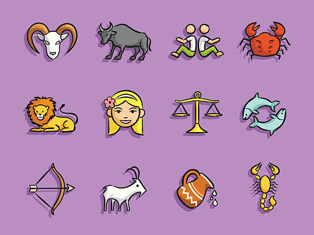 мультяшный иконки-zodiac - leo stock illustrations