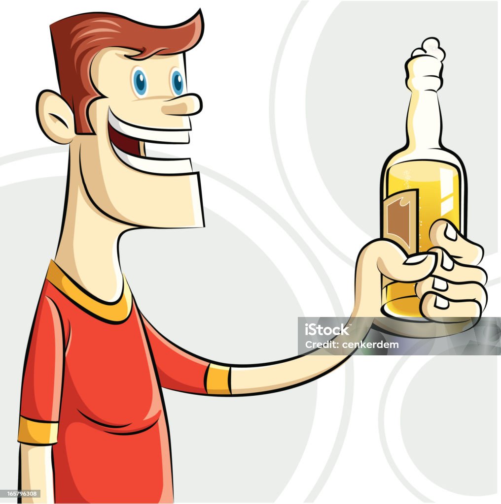 cheers per la birra - arte vettoriale royalty-free di Adulto