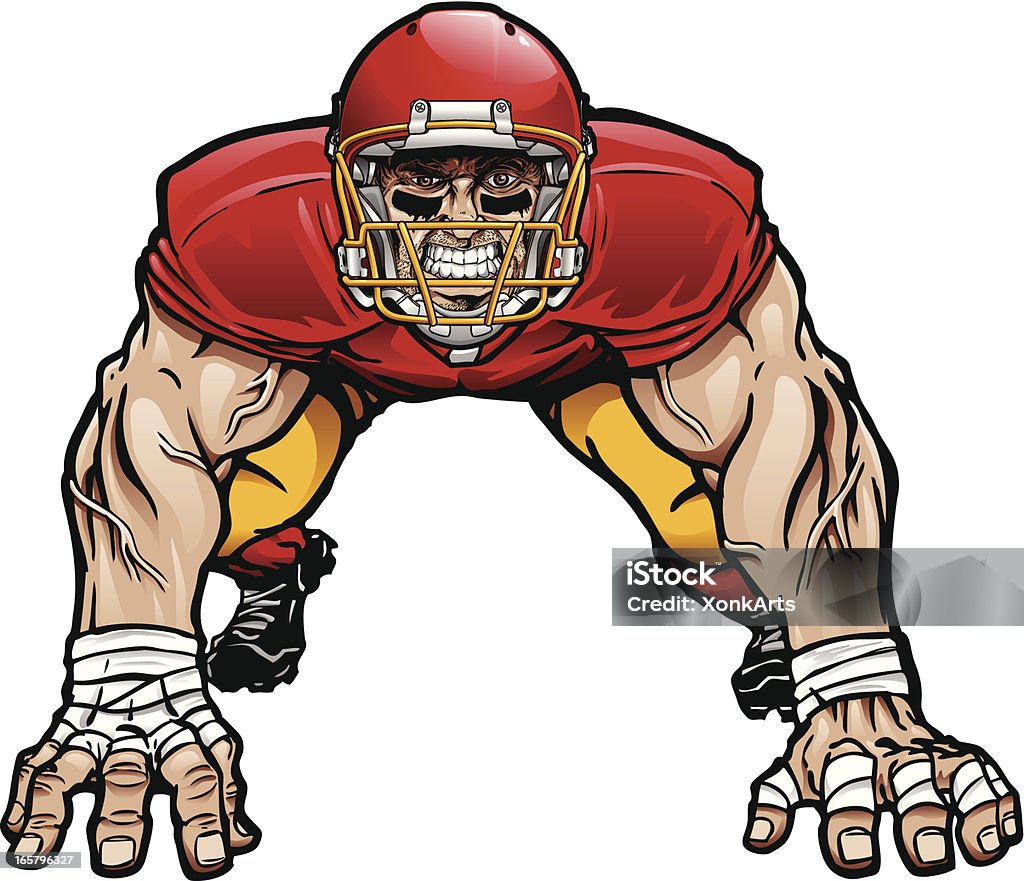 Illustration de lineman défensif au football équipement - clipart vectoriel de Lineman libre de droits