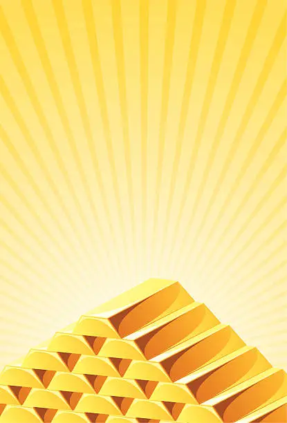 Vector illustration of stack of gold