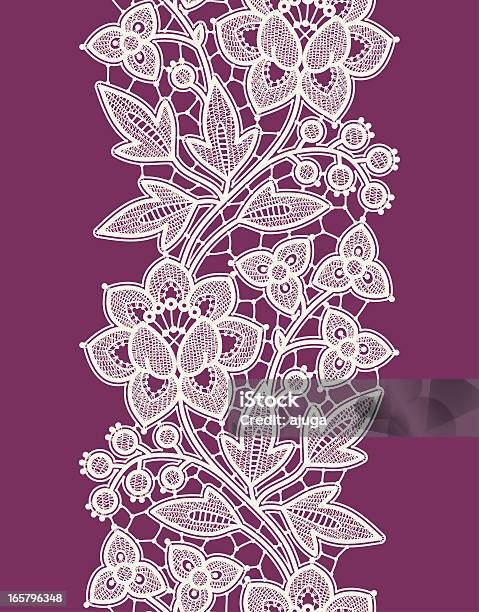Białe Koronki Pionowe Bezszwowe Wzór Winny Tle - Stockowe grafiki wektorowe i więcej obrazów Kwiat - Roślina - Kwiat - Roślina, Purpurowy, Tło