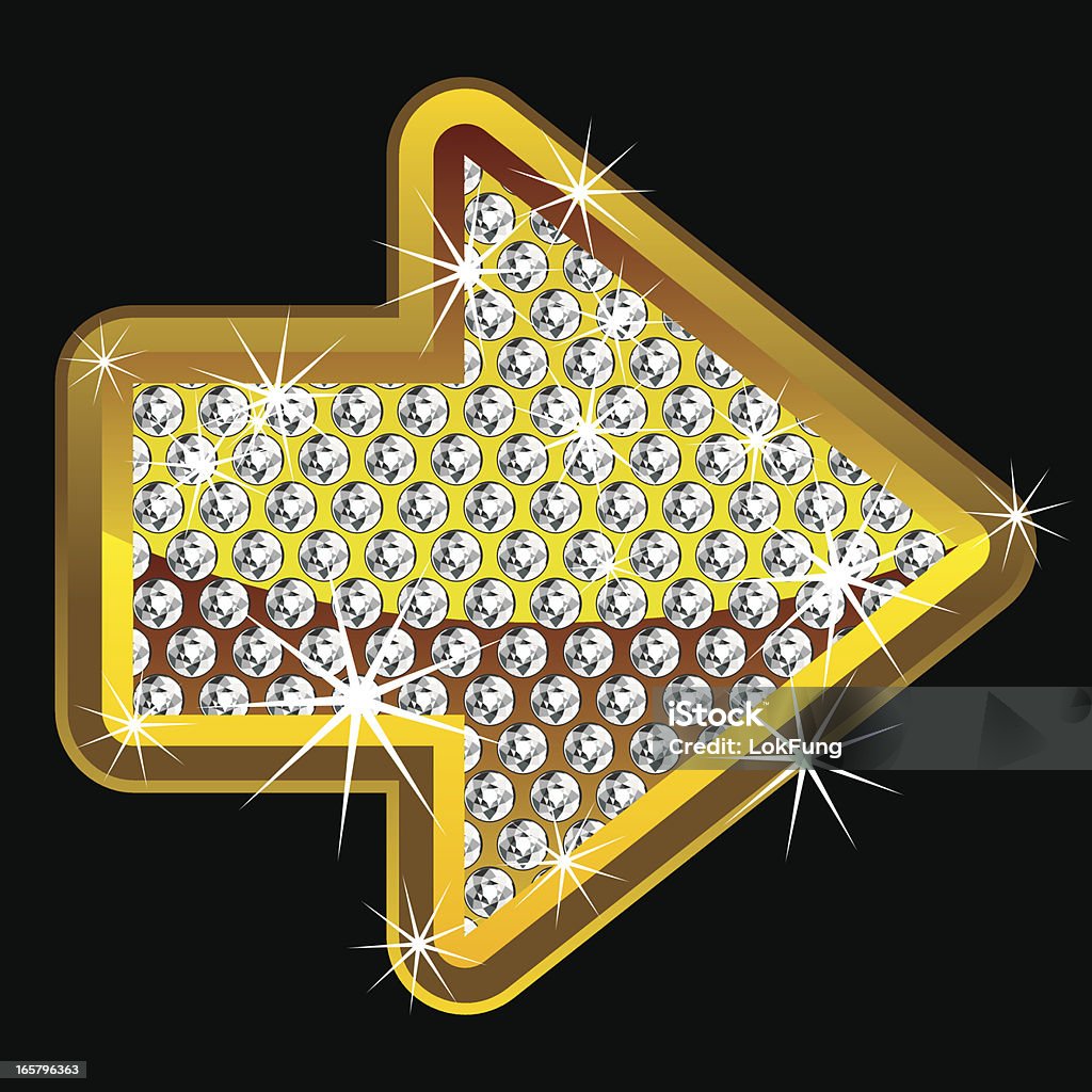 노란색 샤이닝 화살표, 다이아몬드 - 로열티 프리 0명 벡터 아트