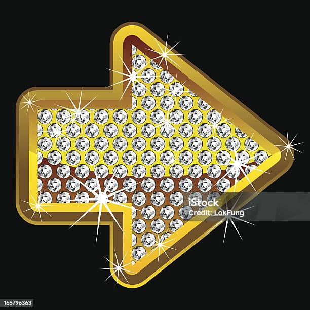 노란색 샤이닝 화살표 다이아몬드 0명에 대한 스톡 벡터 아트 및 기타 이미지 - 0명, 3차원 형태, 검정색 배경