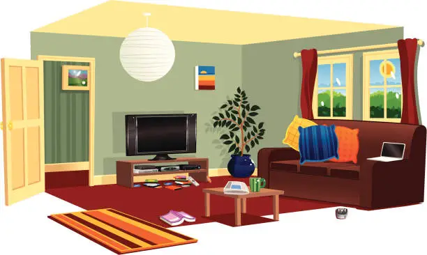 Vector illustration of Typical livingroom scene