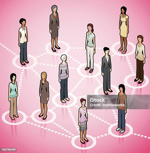Immagine Della Women S Network - Immagini vettoriali stock e altre immagini di Persone - Persone, Stare in piedi, Veduta dall'alto