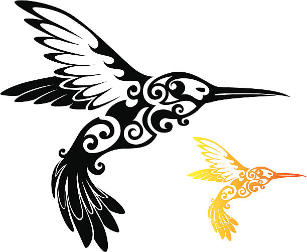Tribal Hummingbird Tribal Hummingbird tribal tattoo vector stock illustrations