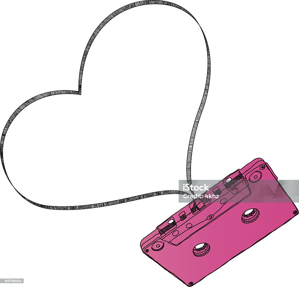 Le meilleur des ballades Mixtape illustration amour - clipart vectoriel de Cassette audio libre de droits