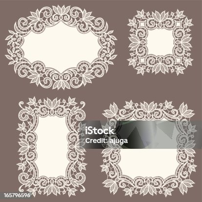 istock White Lace Frames. Set. 165796596