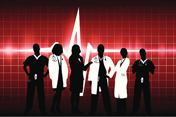 kardiale medizinische team - ganzkörperansicht grafiken stock-grafiken, -clipart, -cartoons und -symbole