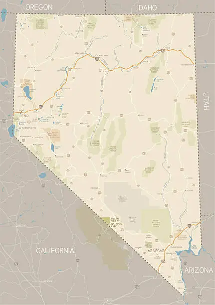 Vector illustration of Nevada State Map