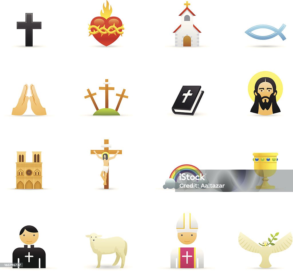 Color de los iconos cristianos - arte vectorial de Espiritualidad libre de derechos