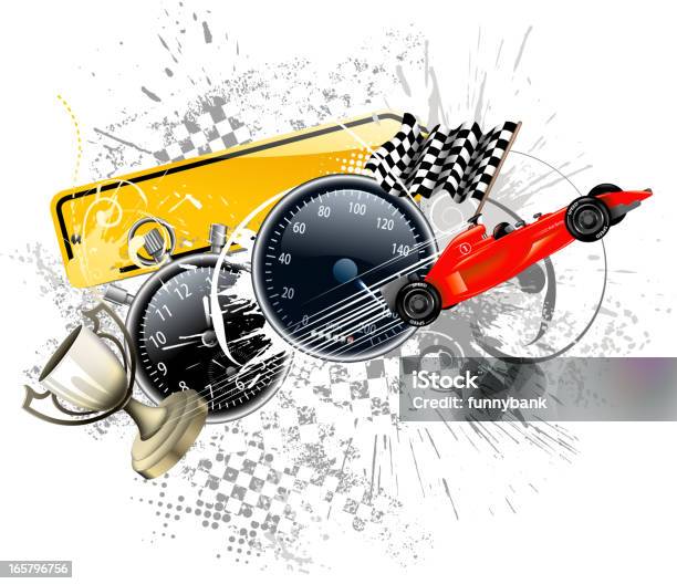 Race Carthemed Illustration Background With Checkered Flags Stock Illustration - Download Image Now