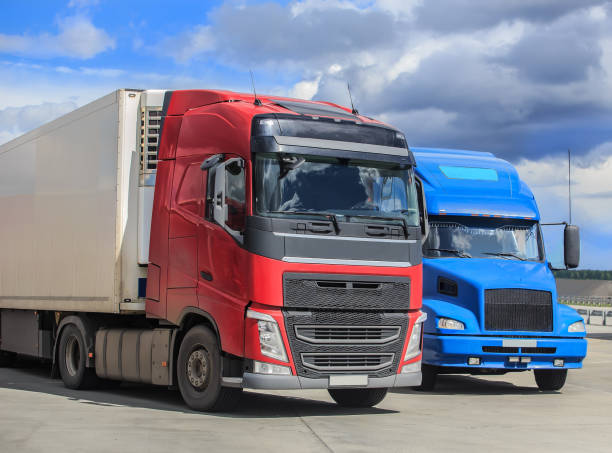 istock Trucks in a suburban parking lot 1657967628