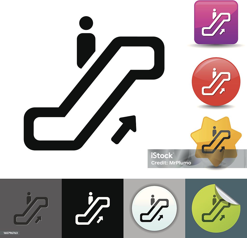 Icono de la escalera mecánica/solicosi serie - arte vectorial de Clip Art libre de derechos