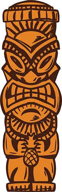 Vector illustration of pineapple tiki