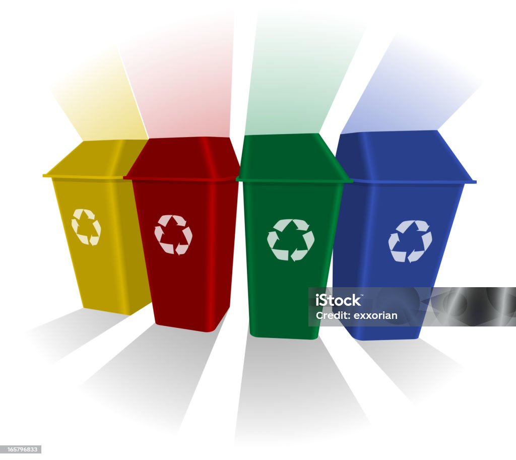 Poubelles de recyclage disponibles - clipart vectoriel de Jaune libre de droits