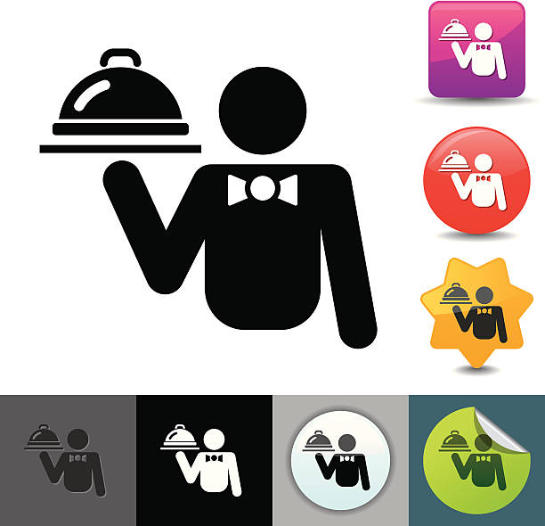 Waiter icon | solicosi series vector art illustration