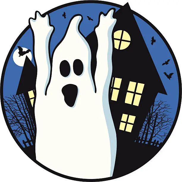 Vector illustration of Halloween ghost