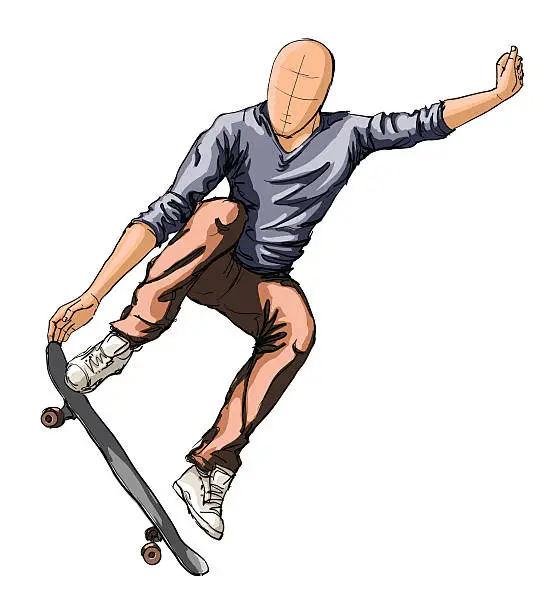 Vector illustration of skateboarding