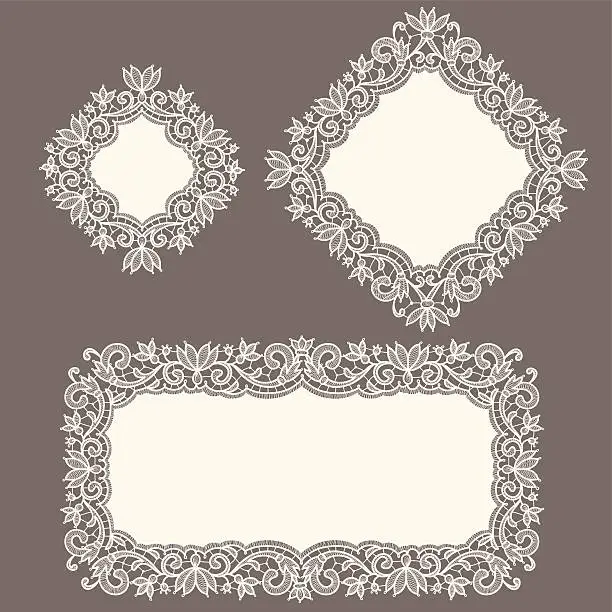 Vector illustration of White Lace. Doily.