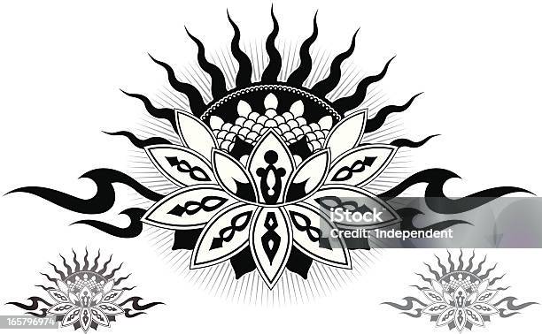 Tribal Lotus Stock Illustration - Download Image Now - Cut Out, Flower, Illustration