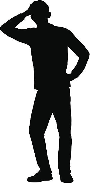 ilustraciones, imágenes clip art, dibujos animados e iconos de stock de hombre apoyarse - pushing silhouette men leaning